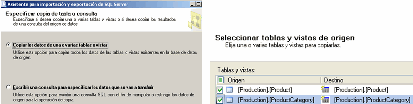 impexpseleccionartablas